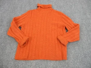 Abercrombie & Fitch Sweater Womens Extra Large Orange Turtle Neck Knit Lambswool - Picture 1 of 10
