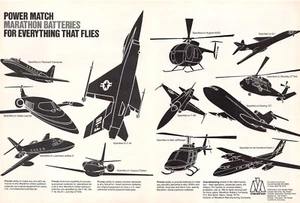 Marathon Battery Company Is For Everything That Flies Vtg Magazine Print Ad - Picture 1 of 3
