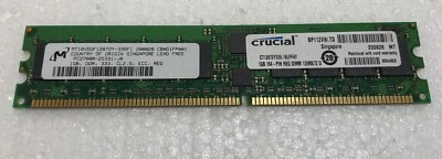 1GB CRUCIAL CT12872Y335.18LFFY DDR333 ECC REG SERVER RAM 240 PIN FREE SHIP - Image 1 of 4