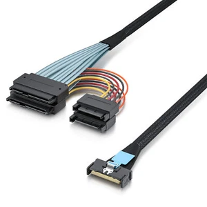 Câble SSD MCIO PCIe 5.0 x8 vers SFF-8639 double port NVMe U.2 pour H13SSL-N MZ73-LM0 - Photo 1/1