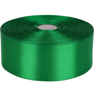 Green Satin Ribbon 1.5" 50 Yards Solid Fabric Wedding Gift Party Decorations - Picture 1 of 4