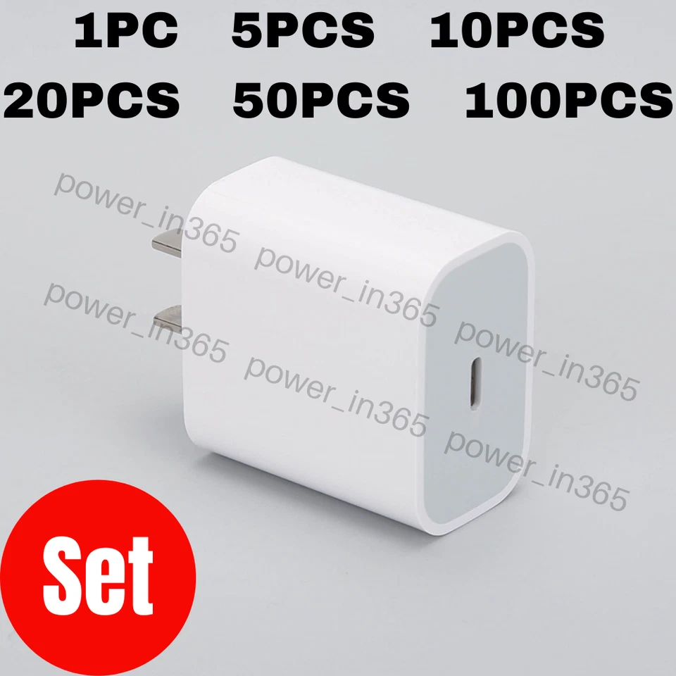 For iPhone iPad Android Fast Charger Block 20W Type-C USB C Power Adapter Lot - Image 1 of 4
