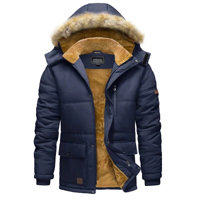 Chaqueta térmica de invierno para hombre forrada de lana esquí nieve resistente al agua informal Parka Foto 1 de 4