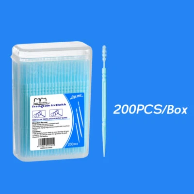  Palillo de dientes de plástico desechable 200 piezas familiar portátil doble cabeza palillo de frutas Foto 1 de 4