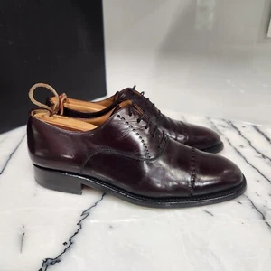 Church's Of England Balmoral Perforated Cap Toe Oxford, Men's 7M In Burgundy - Picture 1 of 8