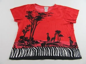 Womens ESSENTIALS By Maggie Embellished Zebra Stripe Safari Shirt Size 18/20W - Picture 1 of 5