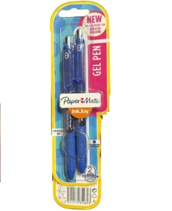 Paper Mate InkJoy Gel Pens Retractable Smooth 0.7mm Blue 2/Pk Office School - Picture 1 of 4