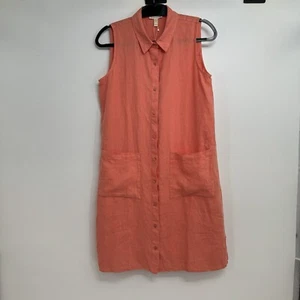 New  Eileen Fisher Garment-Dyed Organic Linen Classic Shirt Dress Size XXS - Picture 1 of 14