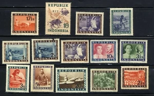 1948-1949 FRANCOBOLLO INDONESIA 14-COLLEZIONE MNH OG  - Foto 1 di 1