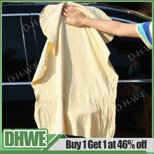Large Natural Chamois Suede Leather Car Drying Car Wash Shammy Cleaning Cloth UK - Picture 1 of 12