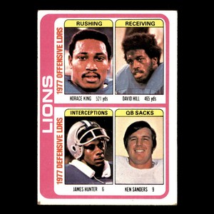 King/Hill/Hunter/Sanders (Marked) #509 Lions - 1978 Topps Football EX-MT