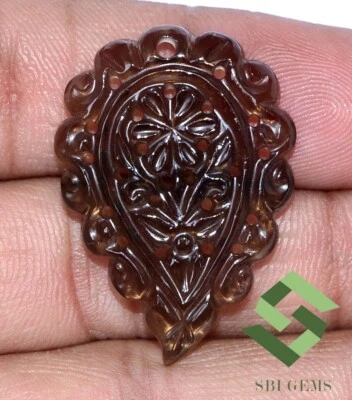 Cuarzo ahumado natural 22,32 CTS hecho a mano tallado 34x24 mm piedras preciosas sueltas Foto 1 de 4