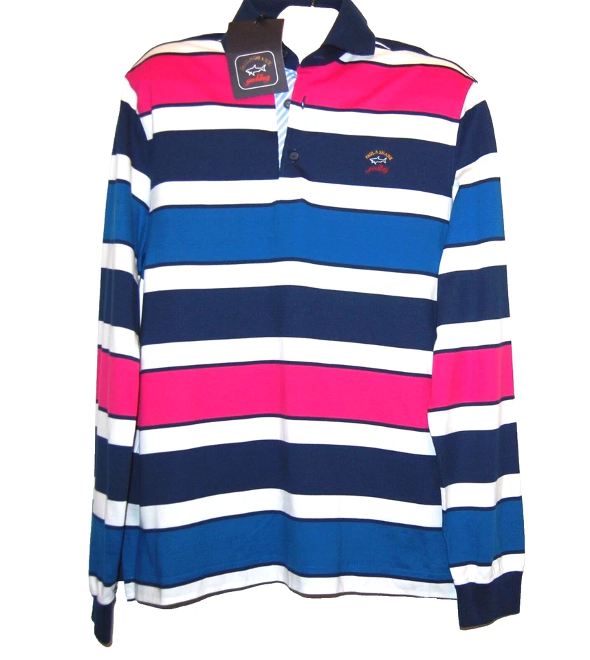 Paul & Shark Yachting Cotton Men's Italy Striped Polo Shirt Sweater Size L - Image 1 of 4