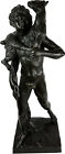 Antique Bronze Sculpture Ancient Boy Greek Cult Kriophoros Signed
