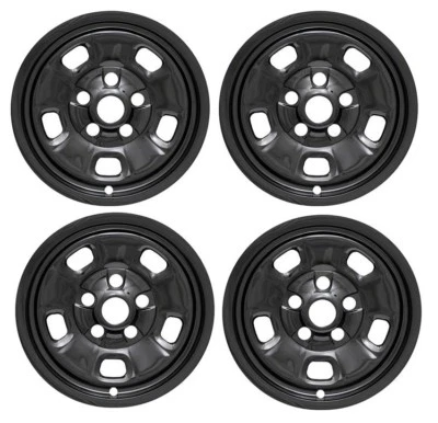 NEW 17" BLACK Covers Wheelskins SET for Dodge RAM 1500 5-lug 5-hole Steel Wheel - Изображение 1 из 4
