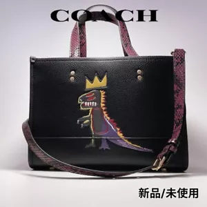 COACH Jean Michel Basquiat Dempsey Carryall Shoulder Bag C5661 Black NEW F/S - Picture 1 of 7