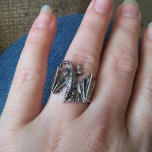 Anello Pipistrello Argento Regolabile Gotico Punk Regalo Punk Gioielli Halloween Regalo - Foto 1 di 24