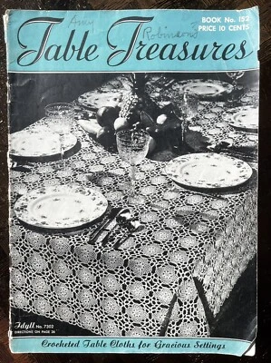 Vintage 1940s Crocheted Lace Tablecloths Patterns Book Stars Pinwheels AS IS - Image 1 of 4