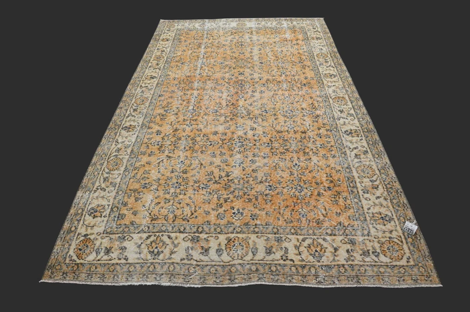 Vintage Turkish Oushak Rug, Orange 6x9 ft, Handmade Wool, Bohemian Anatolian - Image 1 of 4