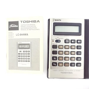 Vintage Toshiba Taschenrechner LC-844WA made in Japan - mit Tasche und Anleitung - Bild 1 von 11