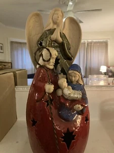 Holy Family Nativity Figurine Guardian Angel Virgin Mary Joseph Baby 13" NWTS! - Picture 1 of 12