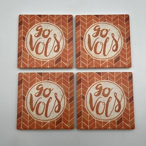 Tennessee Volunteers Stoneware Coasters 4"x4" Set of 4 Collegiate GO VOLS UT - Picture 1 of 4