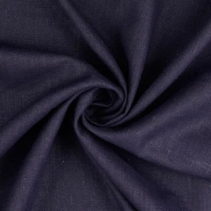 100% Linen Fabric - NAVY BLUE- Plain Linen Craft Dress Fabric Material Metre - Picture 1 of 7