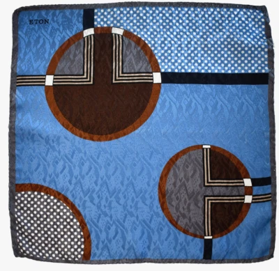 Pañuelo cuadrado de bolsillo ETON multicolor texturizado 100 % seda ITALIA Foto 1 de 4