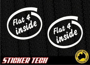 FLAT 4 INSIDE VINYL STICKER DECAL TO SUIT EJ20 EJ25 WRX SUBARU STI IMPREZA GC8 - Picture 1 of 2
