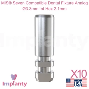 10x MIS® Seven Compatible Accesorio Dental Analógico Ø3.3mm Int Hex 2.1mm Conexión - Imagen 1 de 5