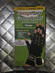 Guanti comodi antiscivolo Hempvana verde sollievo artrite + fibre di canapa taglia L/XL - Foto 1 di 2