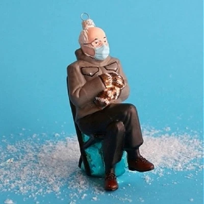 Árbol de Navidad de vidrio político BERNIE SANDERS con adornos de 5,5" EE. UU. Foto 1 de 3