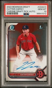 2022 Bowman Draft Chrome 1st Cutter Coffey Auto PSA 10 Gem - Picture 1 of 3