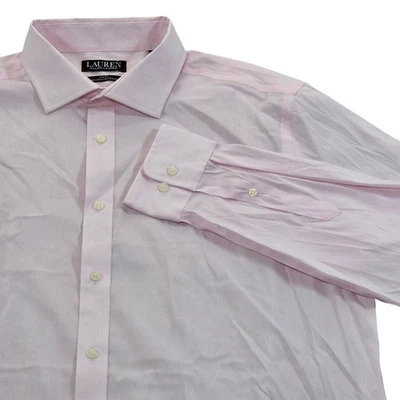 Camisa de Vestir Lauren Ralph Lauren Etiqueta Negra Rosa Calce Ajustado Elastizada LS Para Hombres XL Foto 1 de 4