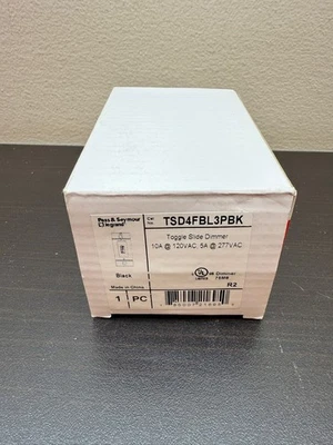 New Legrand TSD4FBL3PBK TradeMaster Fluorescent/LED Slide Dimmer Switch - BLACK