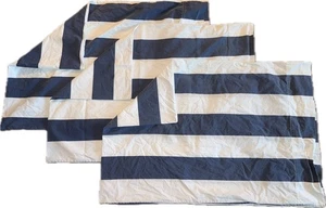Pottery Barn Navy Blue White Rugby Stripe Pillowcases Set Of 3 Standard Size - Picture 1 of 12