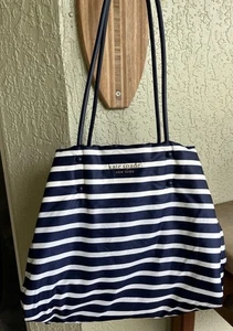 Kate Spade Everything Puffy Large Tote Bag Purse Blue white Stripes $199 MSRP - Picture 1 of 4