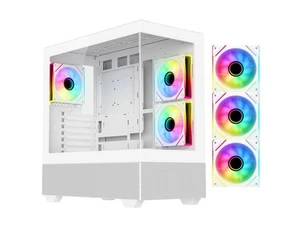 DIYPC ARGB-N5-W White USB3.0 / Type C ATX Mid Tower Gaming Computer Case w/2 x - Picture 1 of 5