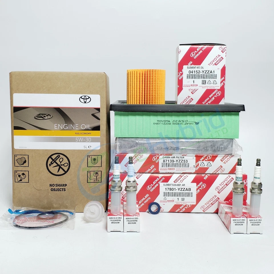 Genuine Lexus IS300H Hybrid Service Kit 2013 Onward with Spark Plugs & 5W30 Oil - Image 1 of 1