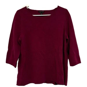 Eileen Fisher Bateau Neck Sweater Top Burgundy Size XL - Picture 1 of 8
