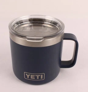 Yeti Blue Rambler 14 Unzen Thermo Kaffeetasse Becher mit Deckel - Bild 1 von 11