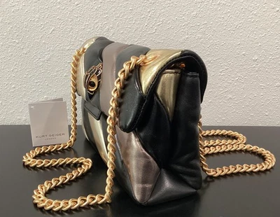 Kurt Geiger Mini Soho Metallic Leather Gold Silver Black Copper 8" x 5.5" x 2.5" - Image 1 of 4