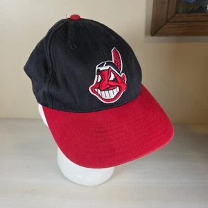 Vintage New Era Cleveland Indians Chief Wahoo Snapback Hat-Made in USA - Picture 1 of 12