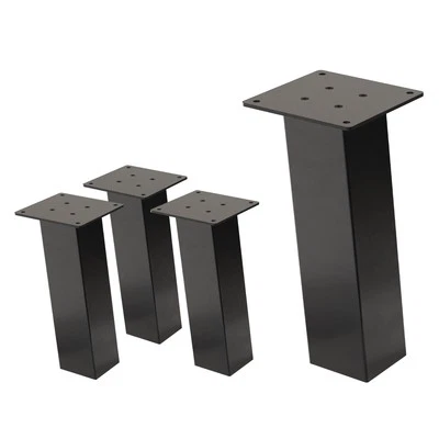 Patas de mesa 30cm inclinadas de acero gris oscuro 8x8cm en ángulo para muebles - Imagen 1 de 4