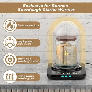 Large Glass Dome Sourdough Starter Warmer Warming Heating Pad Cover Sour Dough - Picture 1 of 4