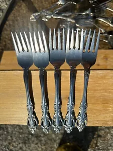 Oneida RENOIR Pembrooke Salad Forks 5 Stainless Silverware - Picture 1 of 7