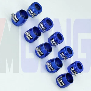 8an an8 8 Fuel Hose Line Clamp Finisher Adapter HEX Finishers HEX-8 10PCS BLUE - Bild 1 von 5