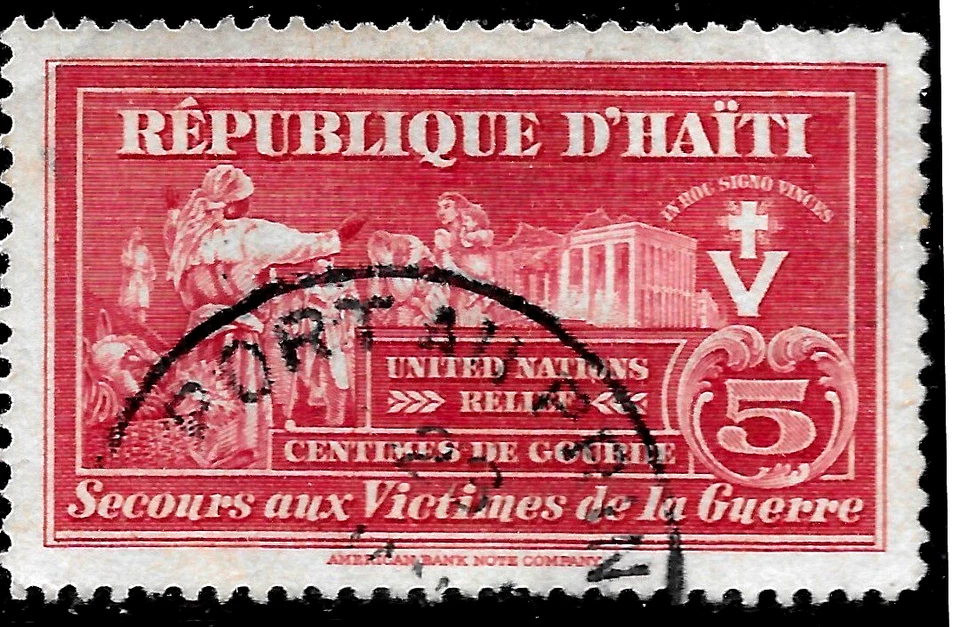 1945 Haiti SC#RA8 Postal Tax Relief for War Victims/Invalids & Ruins USED - Image 1 of 1