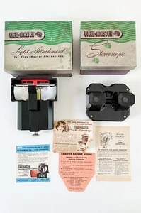 Vintage Sawyer's Bakelite View Master Stereoscope And Light Attachment In Box - Picture 1 of 14
