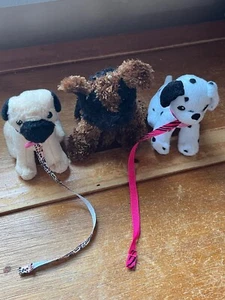 Lot of Small Tan & Black Plush Pug Black & White Polka Puppy Dog Stuffed Animals - Picture 1 of 18